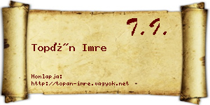 Topán Imre névjegykártya