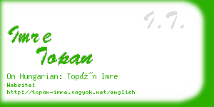 imre topan business card